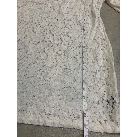 Nicole by Nicole Miller Dress Womens 8 Feminine White Lace Cottage Core Tunic - Picture 12 of 13